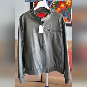 Guess Gray Leather Jacket XL